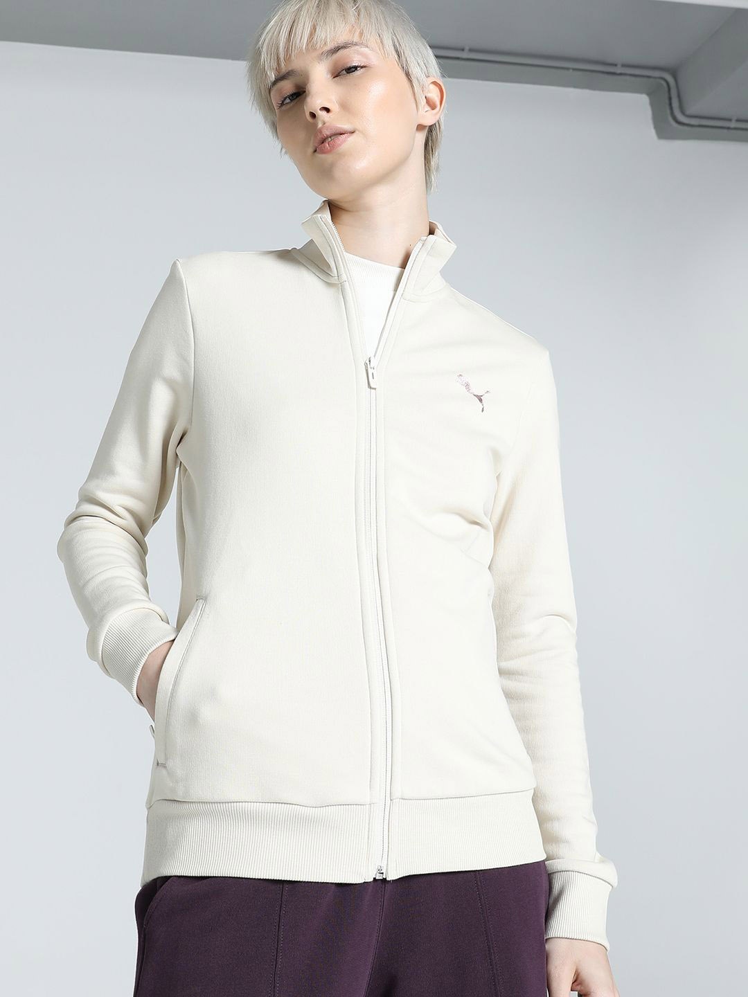 

Puma Zippered Terry Jacket, White