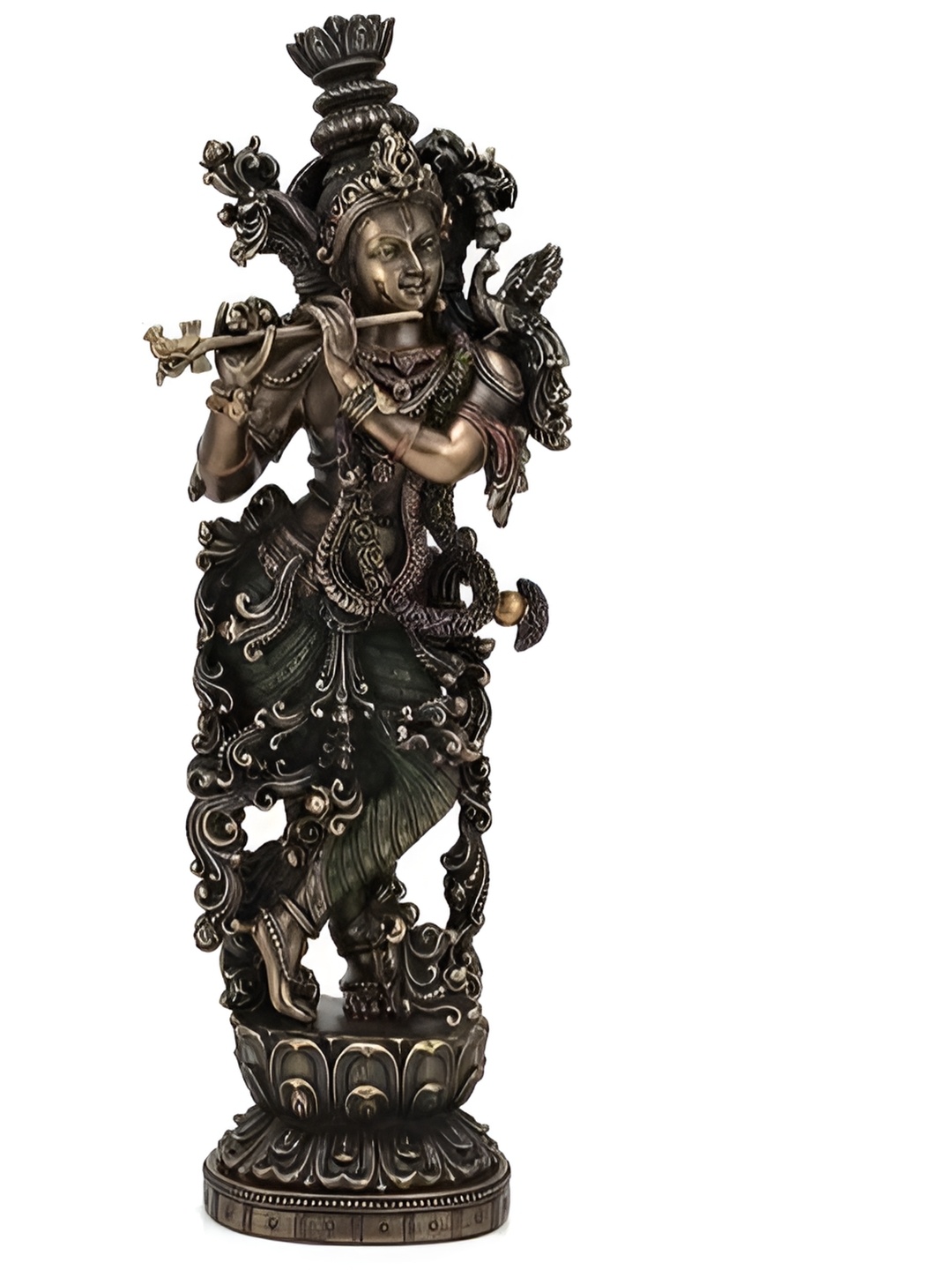 

krishnagallery1 Bronze-Toned Religious Krishna Murti Idol Showpiece