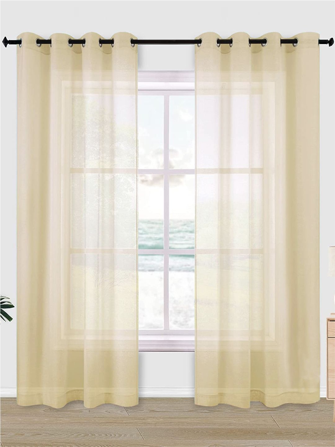 

URBAN SPACE Taupe Sheer Window Curtain