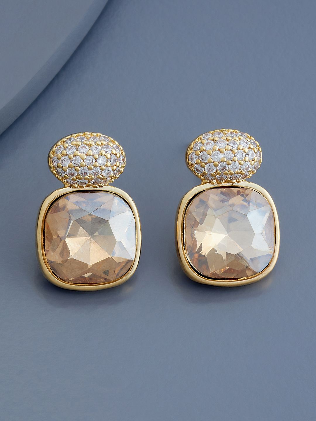 

Kushal's Fashion Jewellery Gold Plated Contemporary Studs, Champagne