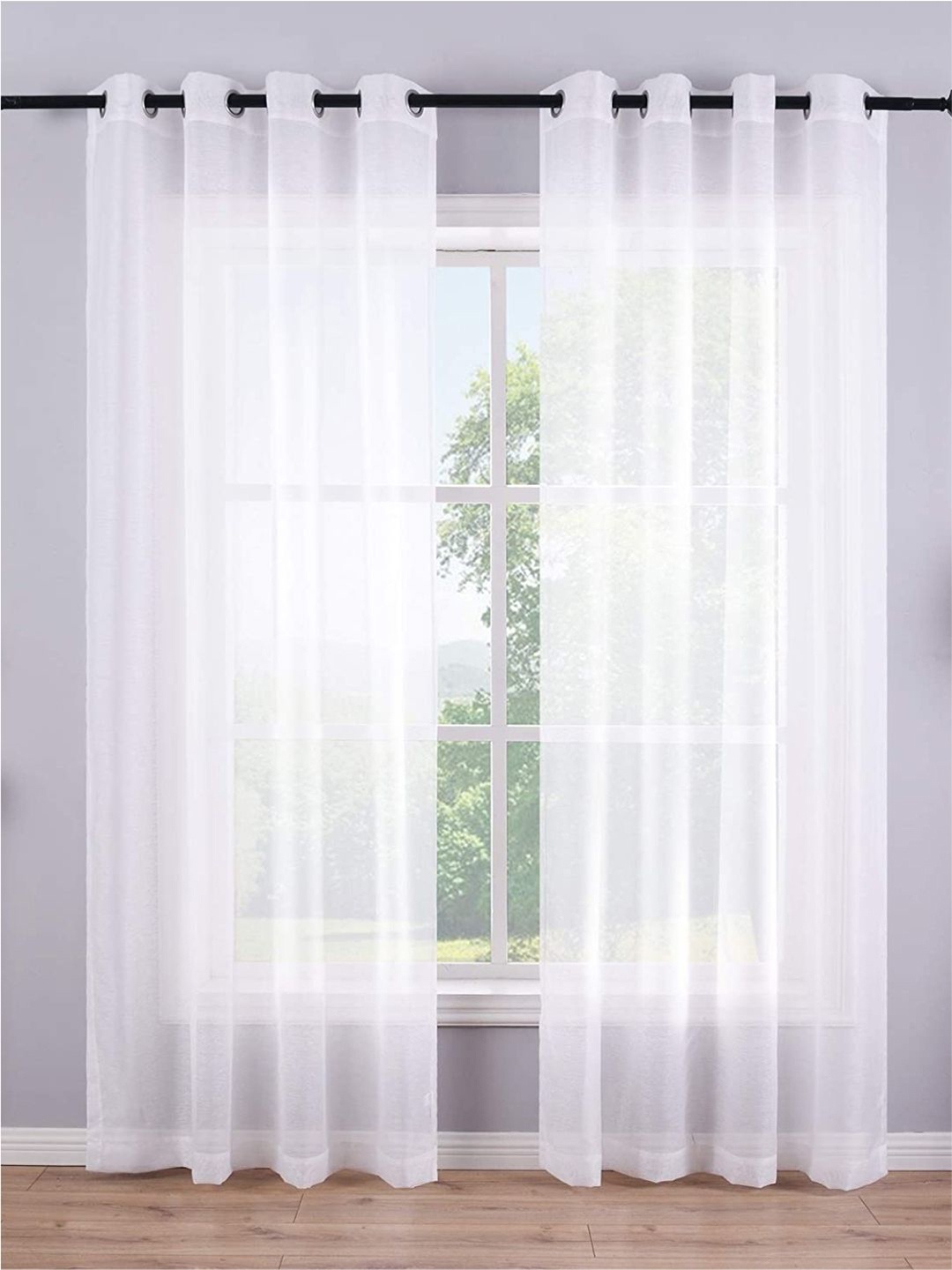 

URBAN SPACE White Linen Sheer Window Curtain
