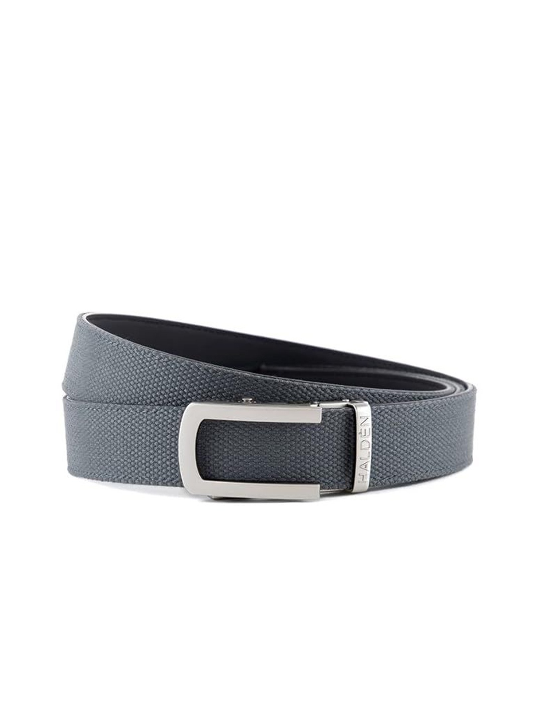

HALDEN Men Textured Leather Belt, Grey