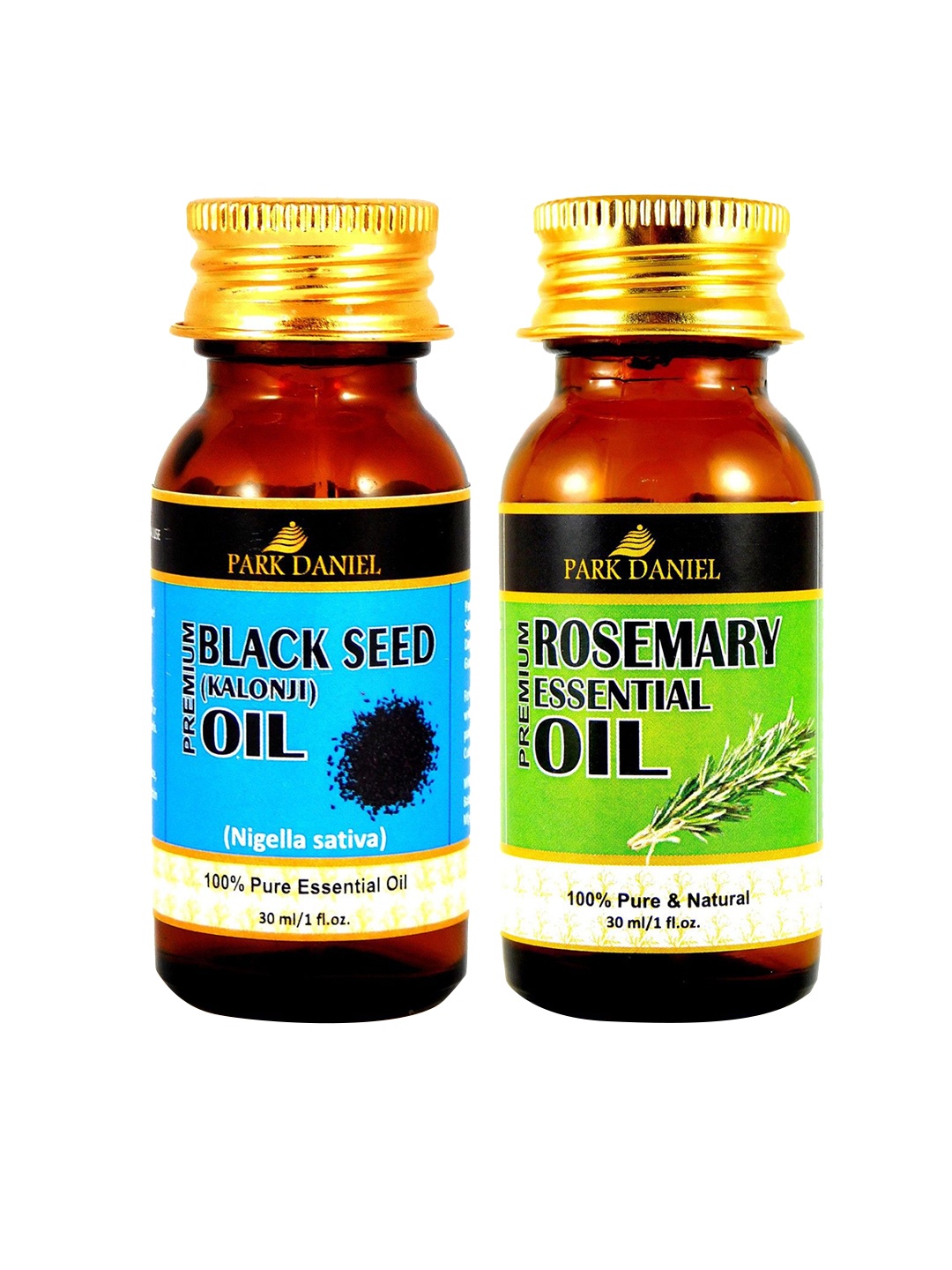 

Park Daniel Set Of 2 Black Seed & Rosemary Essential Oil For Skin & Hair- 30 ml Each, Transparent