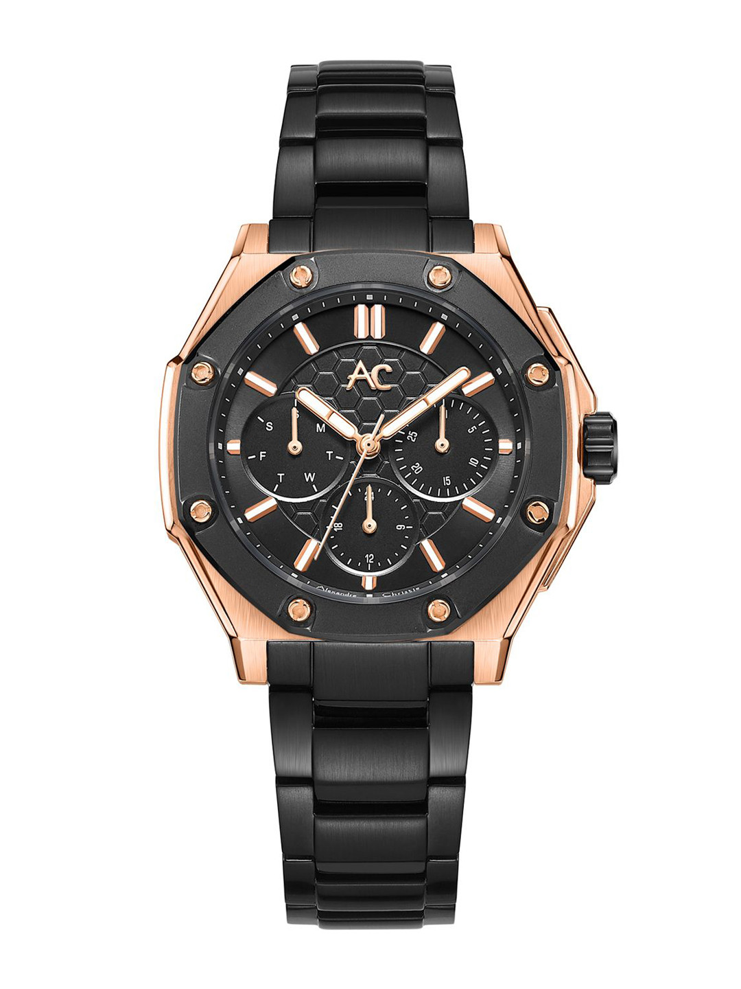 

Alexandre Christie Women Embellished Dial & Stainless Steel Bracelet Style Analogue Watch, Rose gold