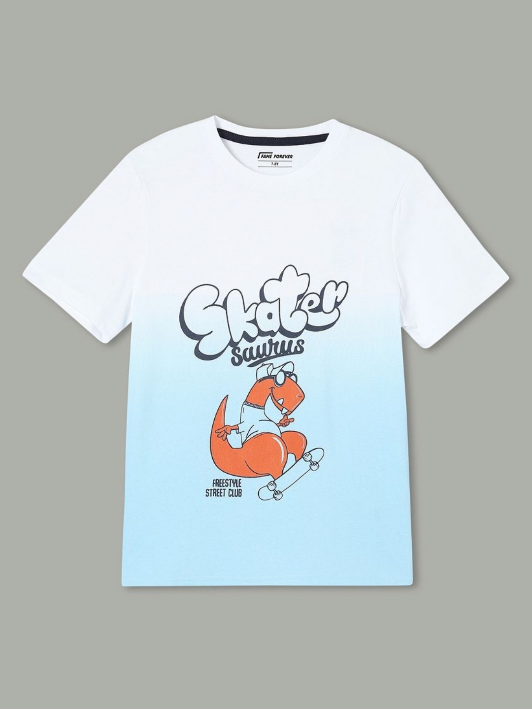 

Fame Forever by Lifestyle Boys Skater Saurus T Shirt, Blue