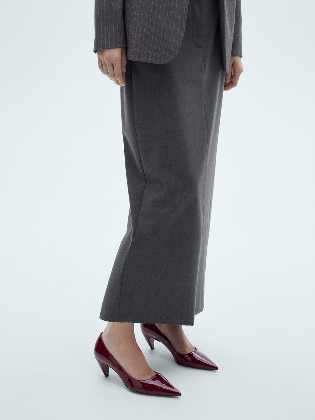 

MANGO Pencil Maxi Skirt, Grey