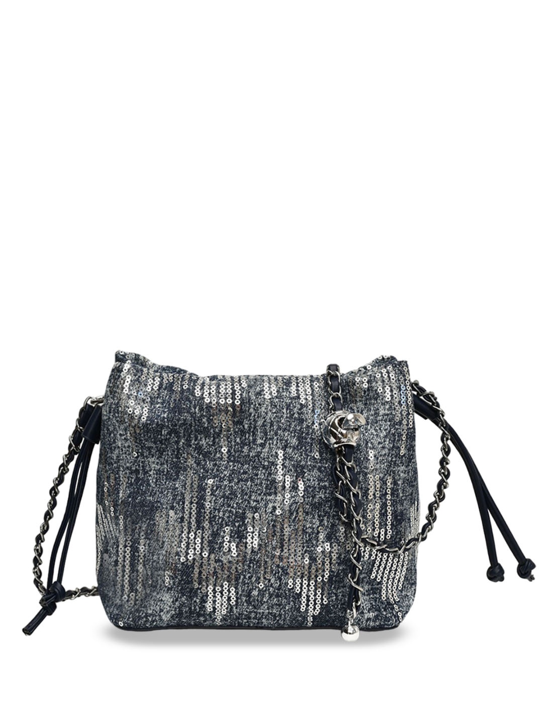 

StyleCast x Revolte Women Embellished Structured Sling Bag, Grey