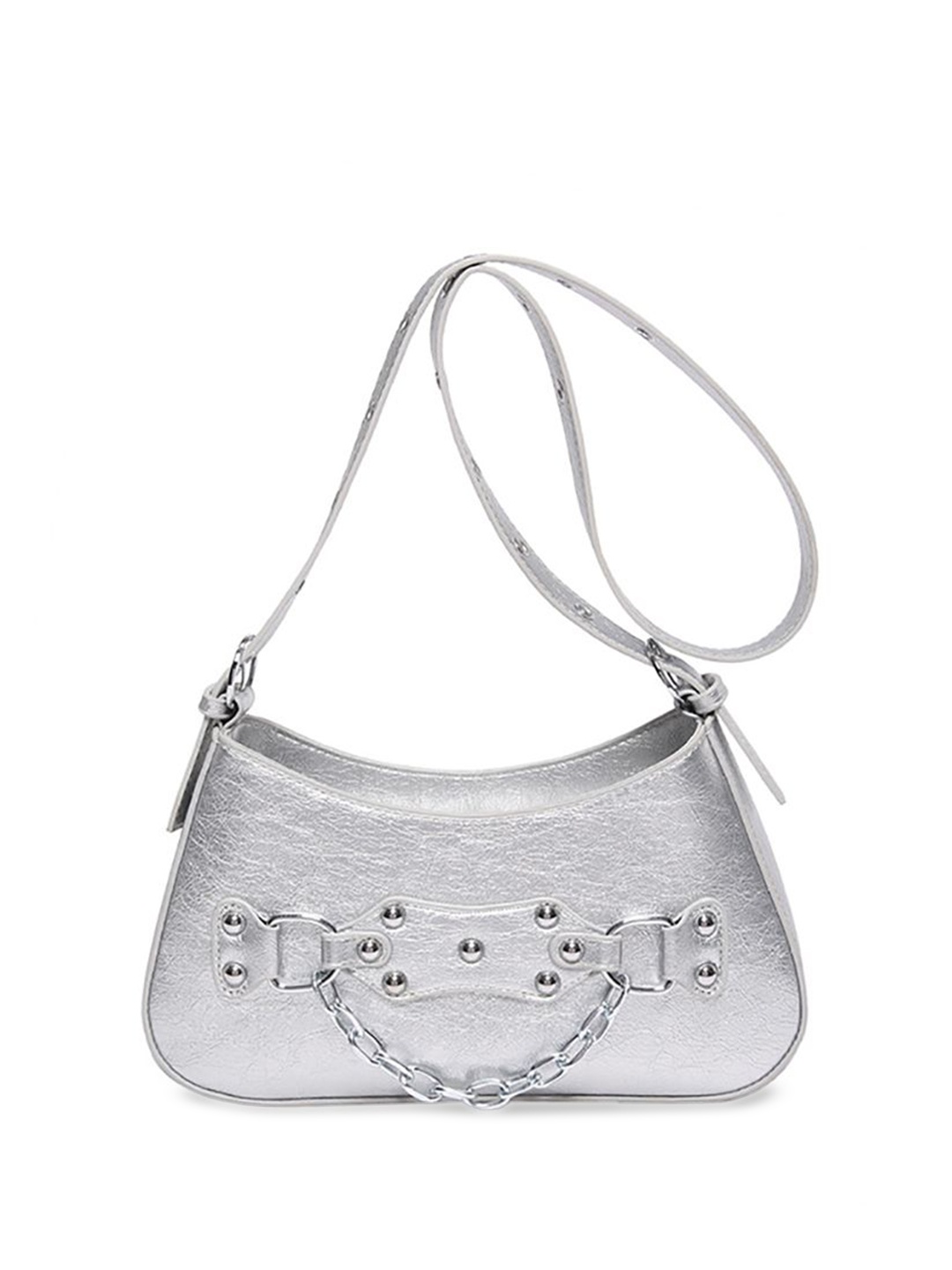 

StyleCast x Revolte Women Textured Swagger Sling Bag, Silver