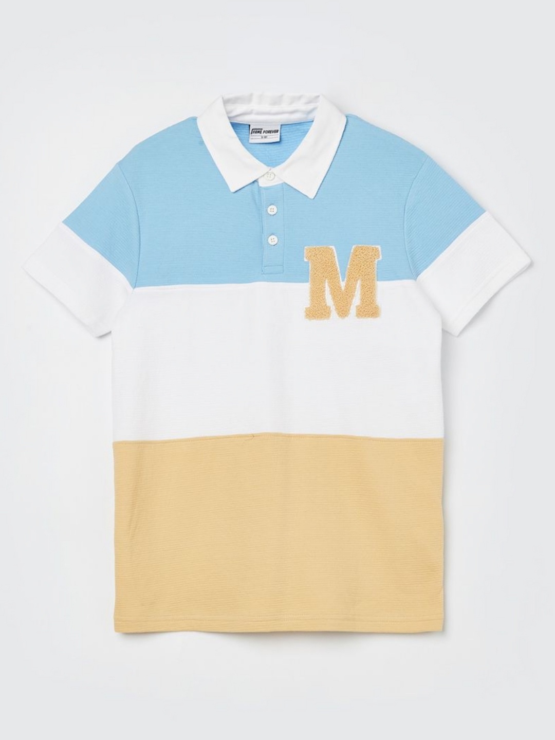 

Fame Forever by Lifestyle Boys Colourblocked Polo Collar Cotton T-shirt, Blue