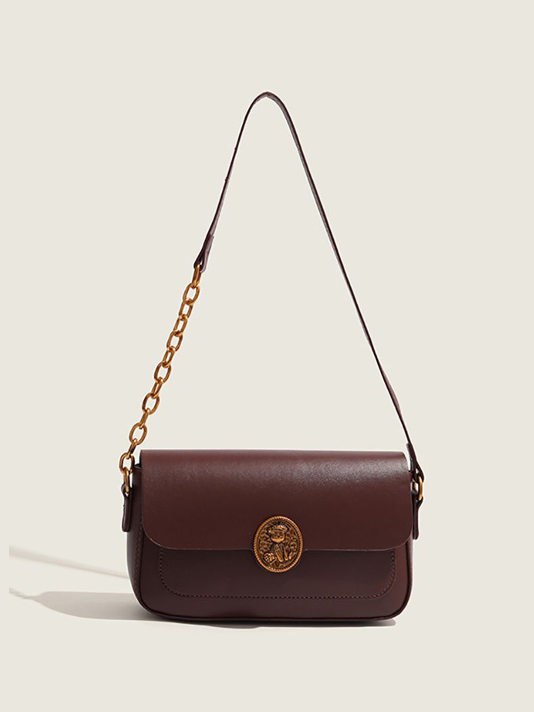 

StyleCast x Revolte Women Solid Bowling Sling Bag, Coffee brown