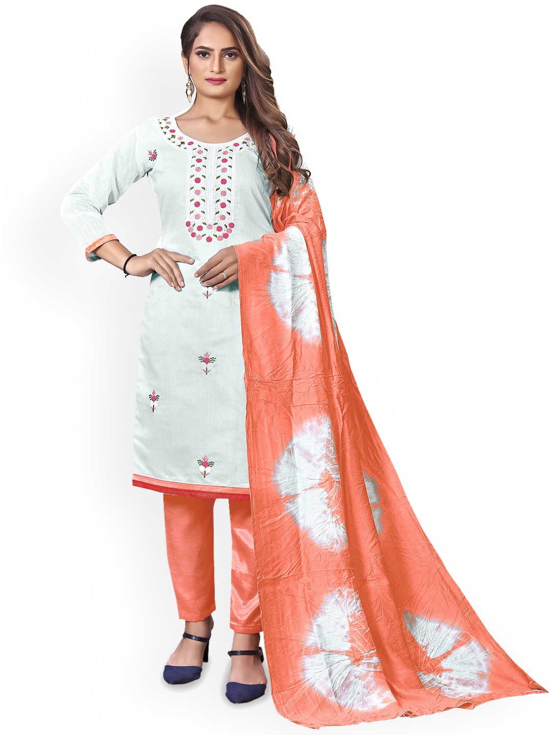 

Maroosh Ethnic Motifs Embroidered Unstitched Dress Material, Sea green