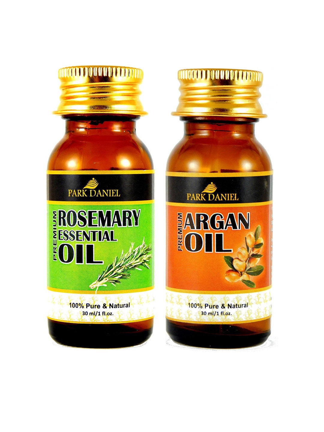 

Park Daniel Set Of 2 Pure Natural Rosemary & Argan Oil For Skin & Hair- 30 ml Each, Transparent