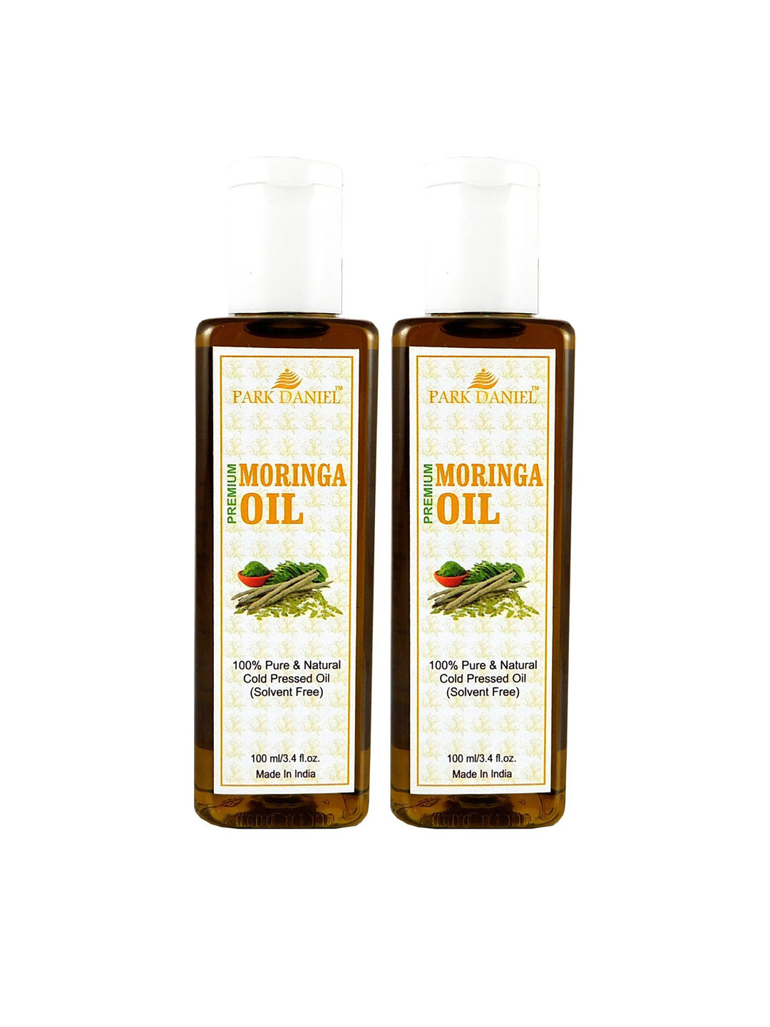 

Park Daniel Set Of 2 Cold Pressed Premium Moringa Oil For Skin & Hair- 100 ml Each, Transparent