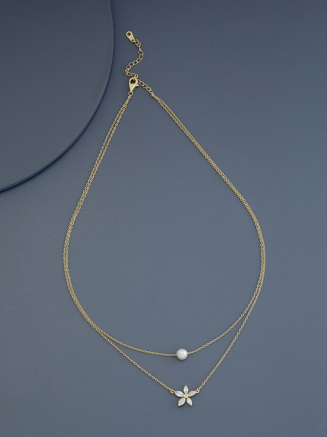 

Kushal's Fashion Jewellery Gold-Plated Cubic Zirconia Studded Chain
