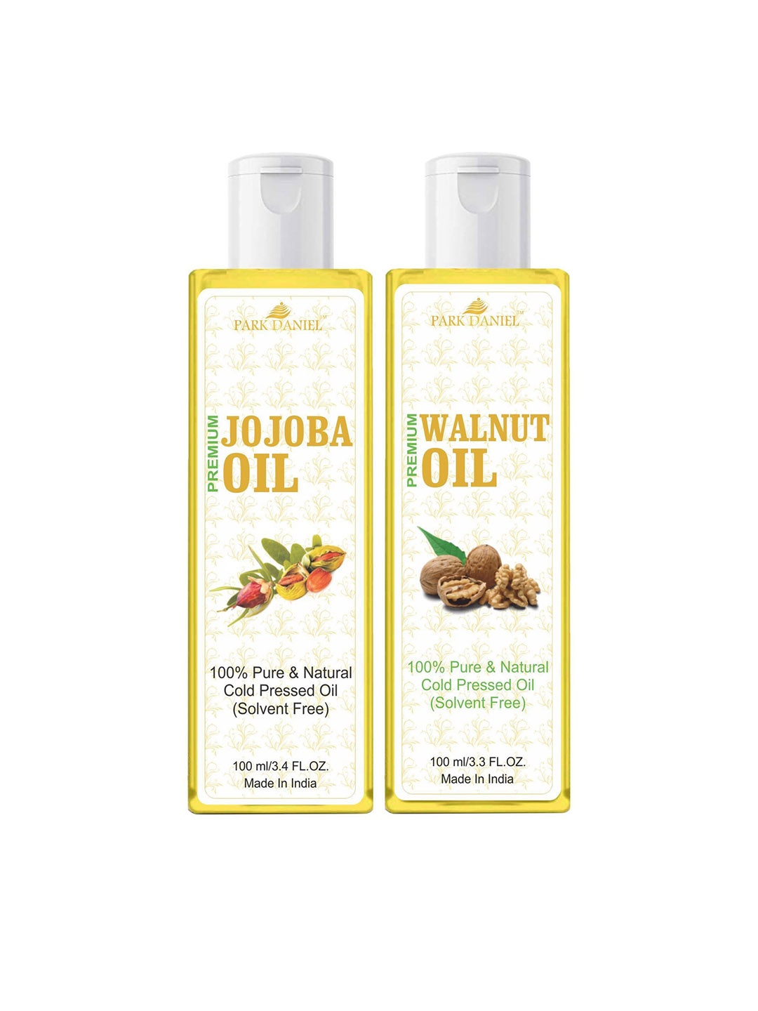 

Park Daniel Set Of 2 100% Pure & Natural Jojoba Oil & Walnut Oil - 100 ml Each, Transparent