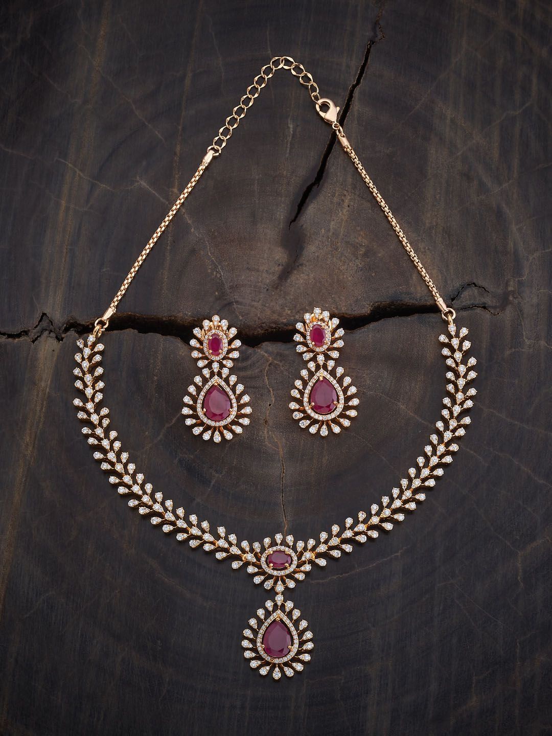 

Kushal's Fashion Jewellery Gold-Plated Stone-Studded Jewellery Set, White