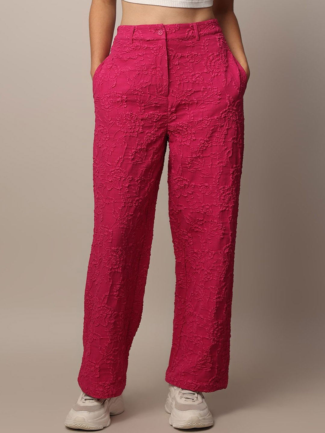 

ONLY Women High-Rise Trousers, Pink
