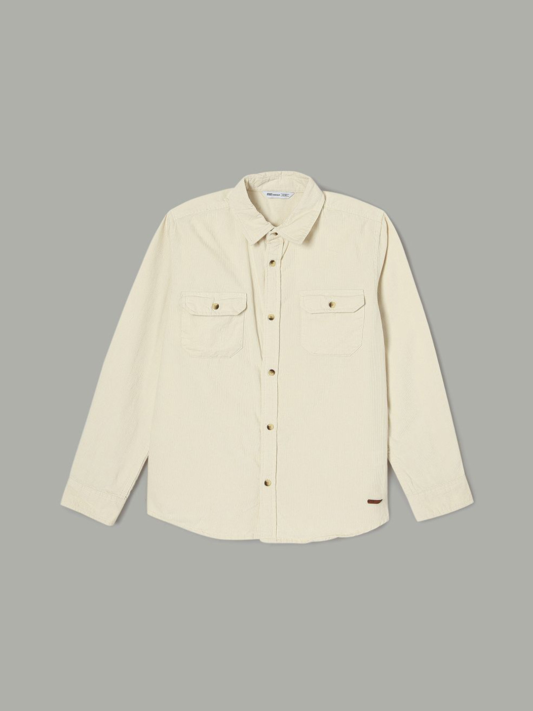 

Fame Forever by Lifestyle Boys Spread Collar Solid Cotton Casual Shirt, Beige