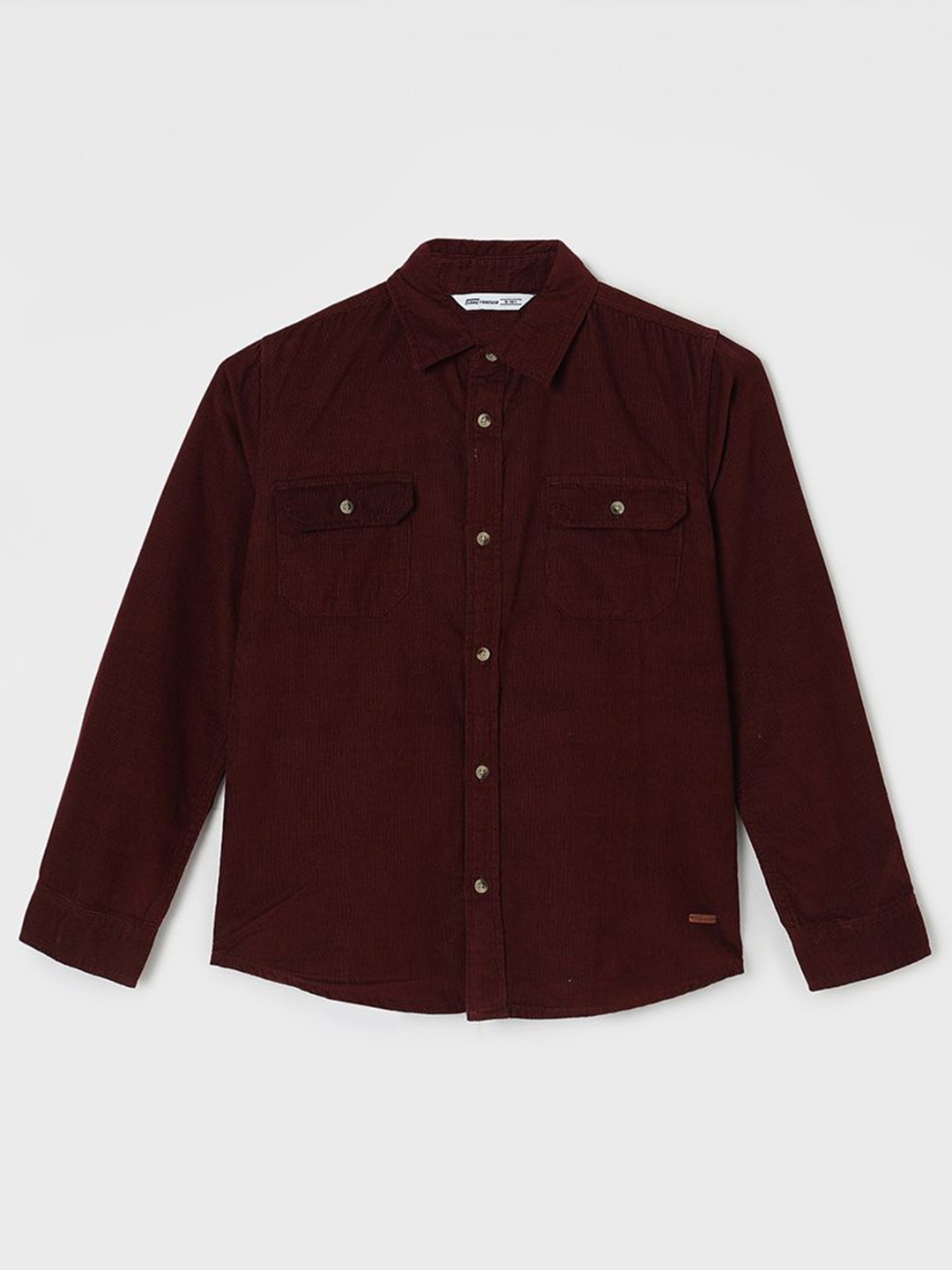 

Fame Forever by Lifestyle Boys Spread Collar Textured Cotton Casual Shirt, Maroon