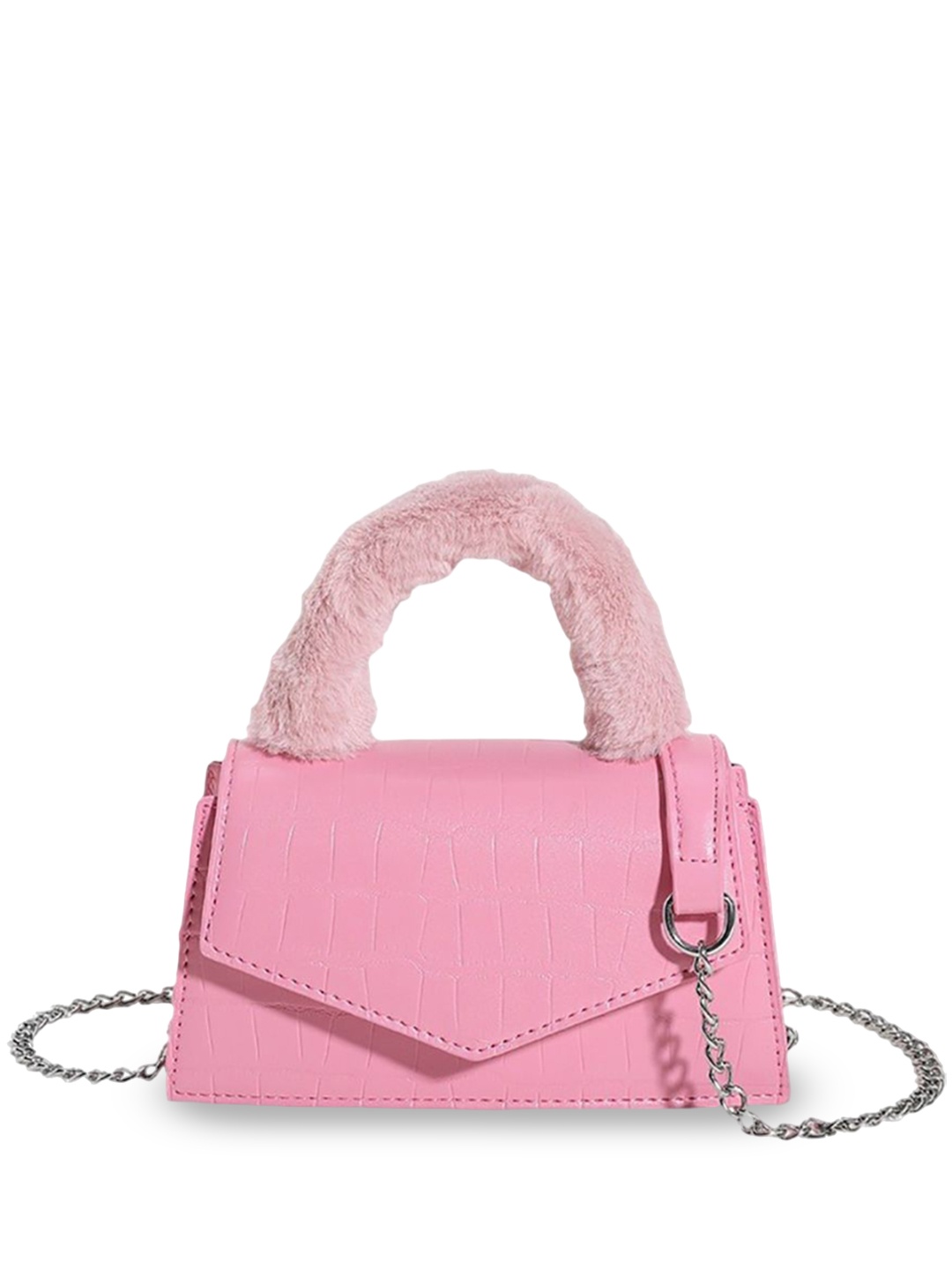 

StyleCast x Revolte Women Textured Structured Satchel Bag, Pink