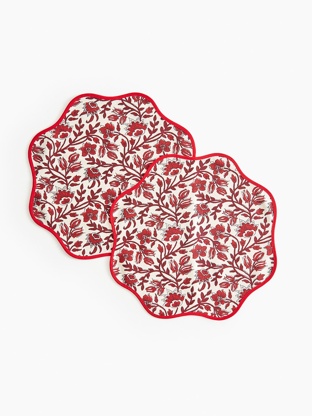 

H&M Red & White 2-Pack Patterned Cotton Place Mats