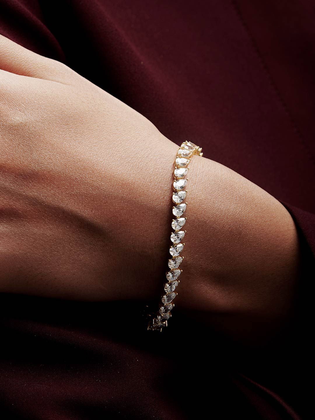 

MISS JO 92.5 Sterling Silver Cubic Zirconia Gold-Plated Wraparound Bracelet