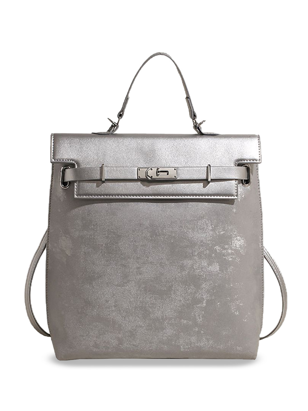 

StyleCast x Revolte Women Solid Shopper Satchel Bag, Silver