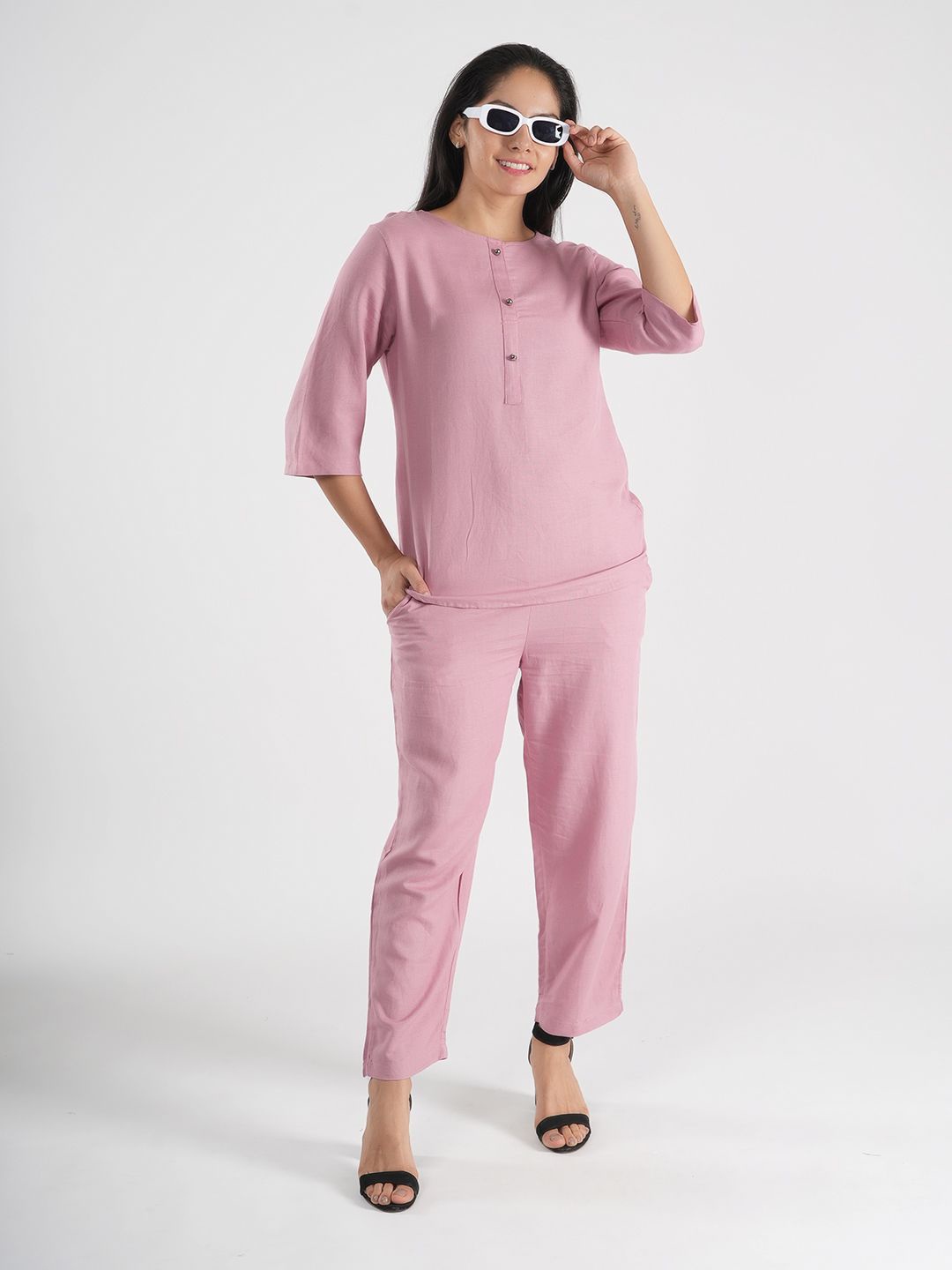 

Jandir Fashion Top With Trousers Co-Ords, Pink