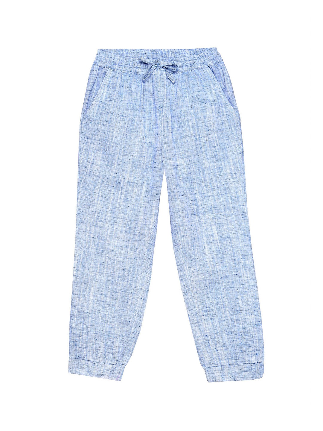 

charkhee Kids Smart Tapered Fit Mid-Rise Cotton Joggers Trousers, Blue