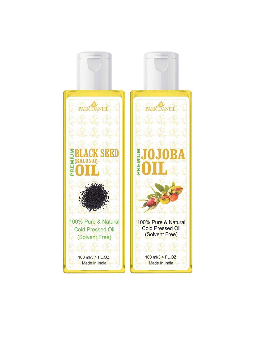 

Park Daniel Set of 2 Premium Black Seed Oil With Jojoba Oil - 100 ml Each, Transparent