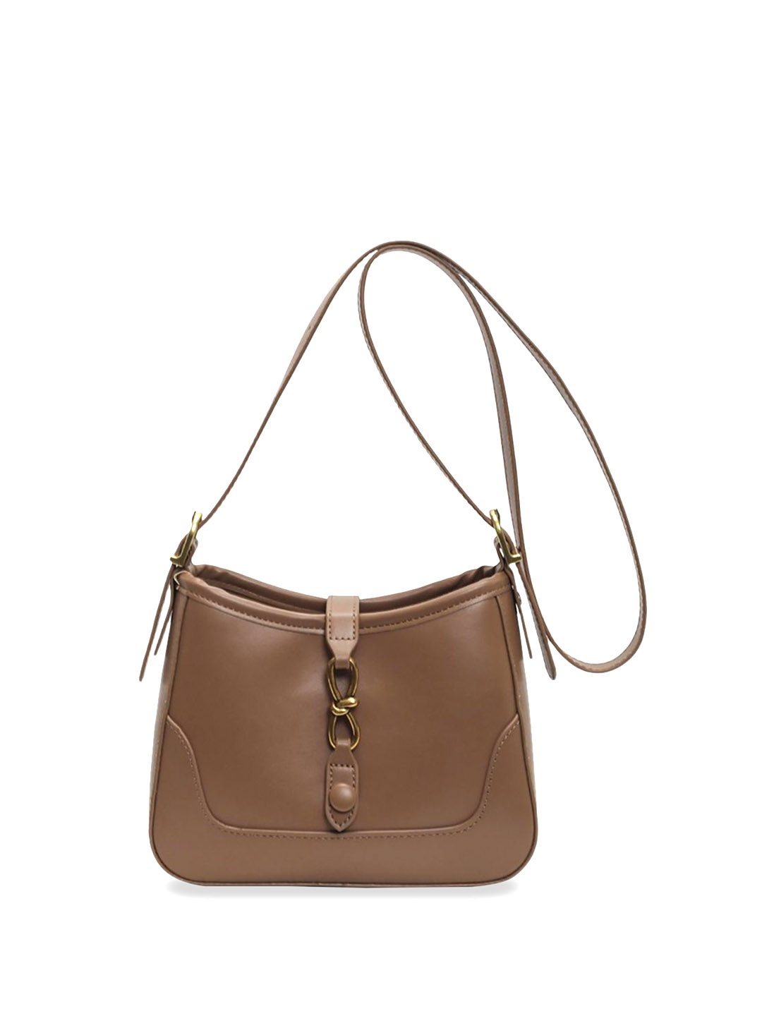 

StyleCast x Revolte Women Solid Structured Sling Bag, Brown