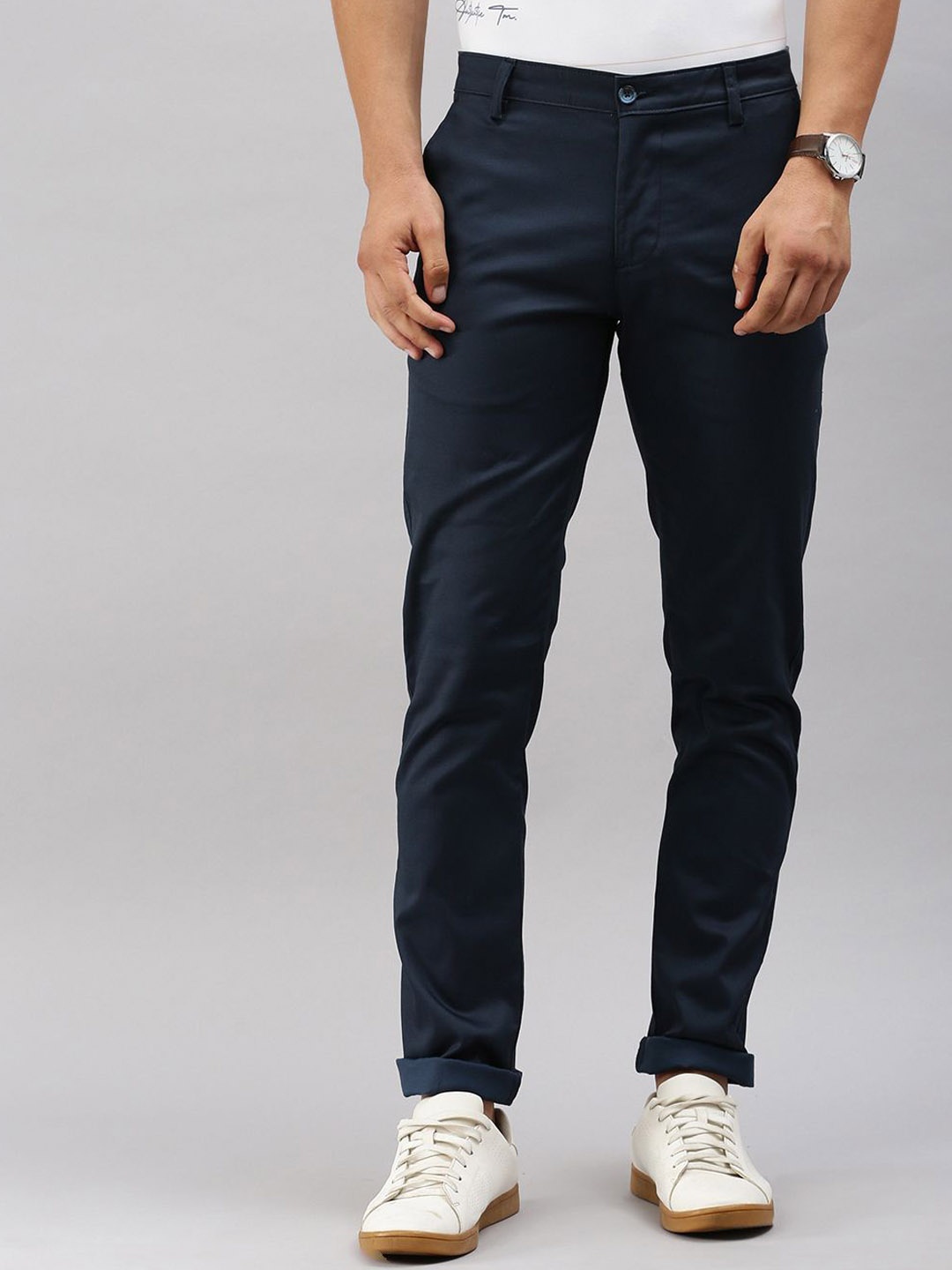 

Classic Polo Men Cotton Slim Fit Trousers, Navy blue