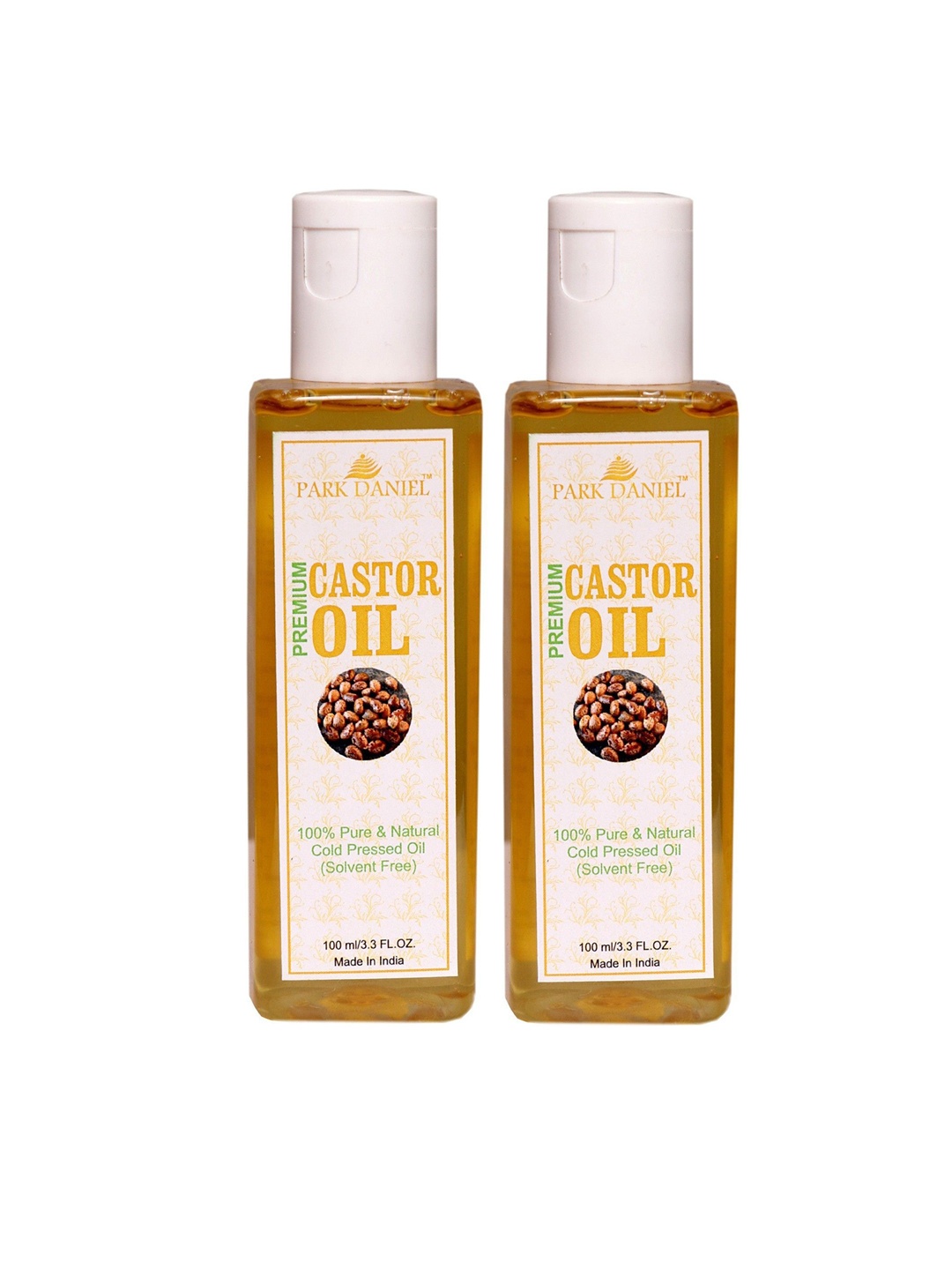 

Park Daniel Set Of 2 Pure Natural Castor Oil For Skin & Hair- 100 ml Each, Transparent