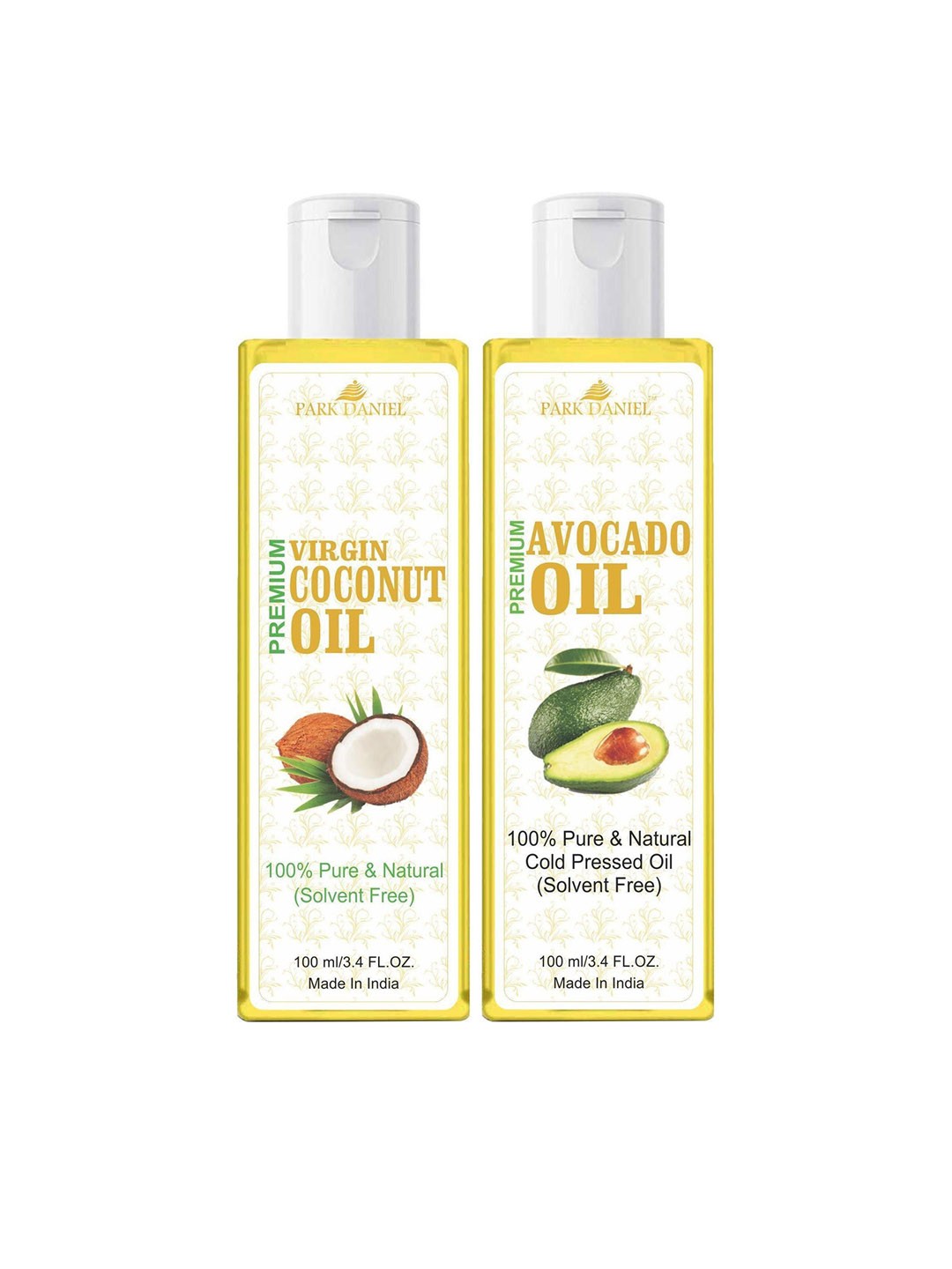 

Park Daniel Set Of 2 Pure Natural & Organic Coconut Oil & Avacado Oil - 100 ml Each, Transparent