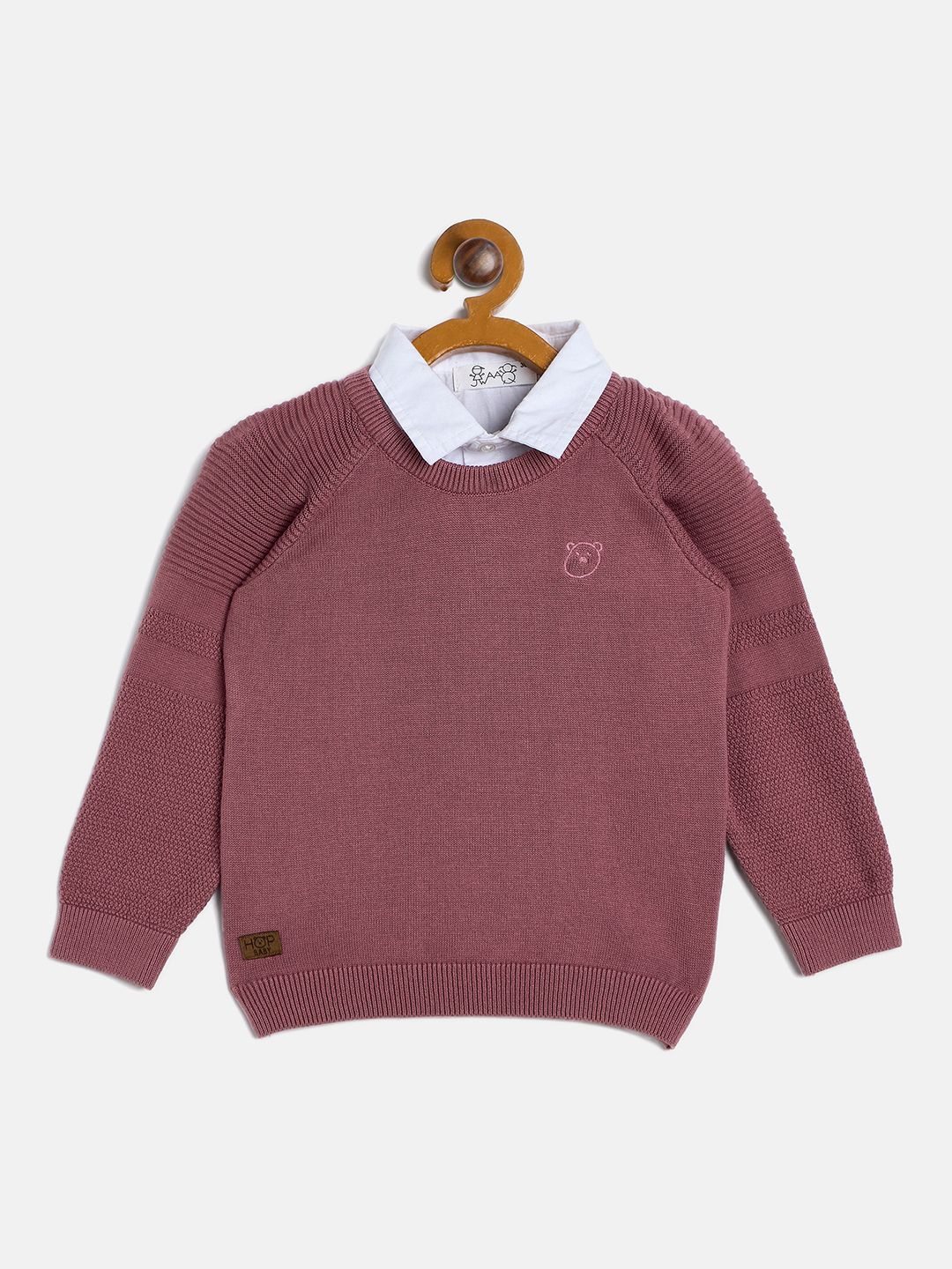 

JWAAQ Boys Ribbed Cotton Winter Pullover, Maroon