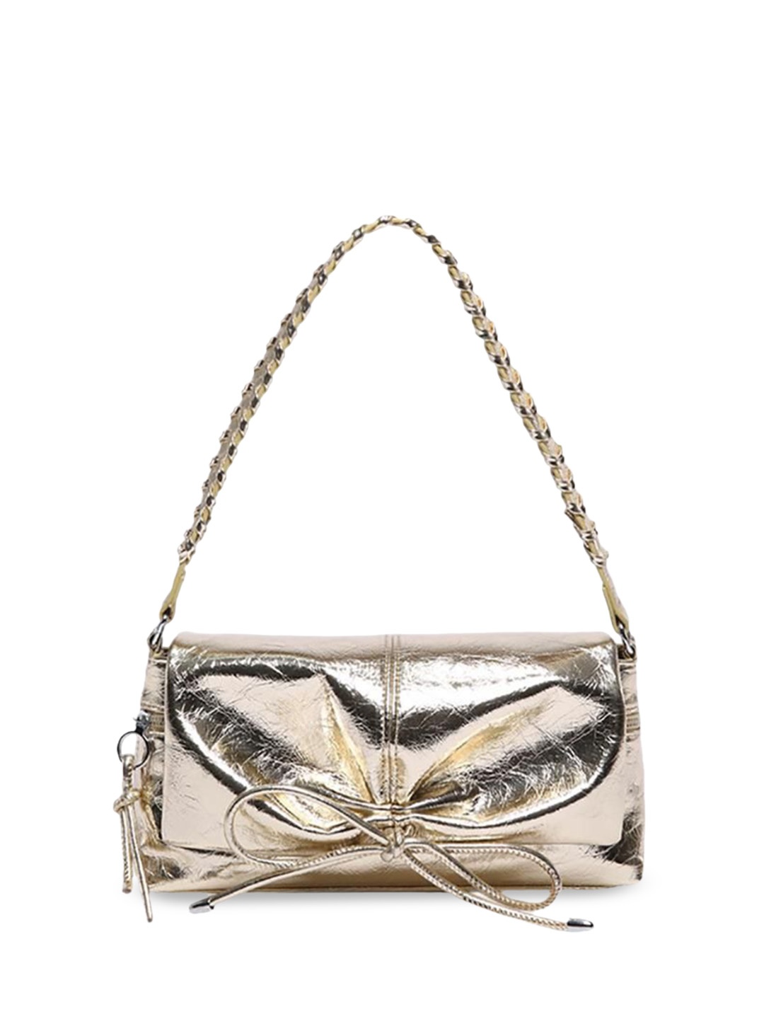 

StyleCast x Revolte Women Textured Swagger Sling Bag, Gold