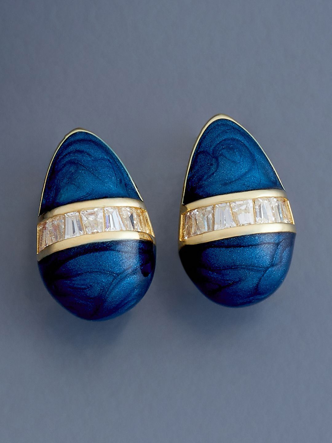 

Kushal's Fashion Jewellery Gold-Plated Teardrop Shaped Studs, Blue