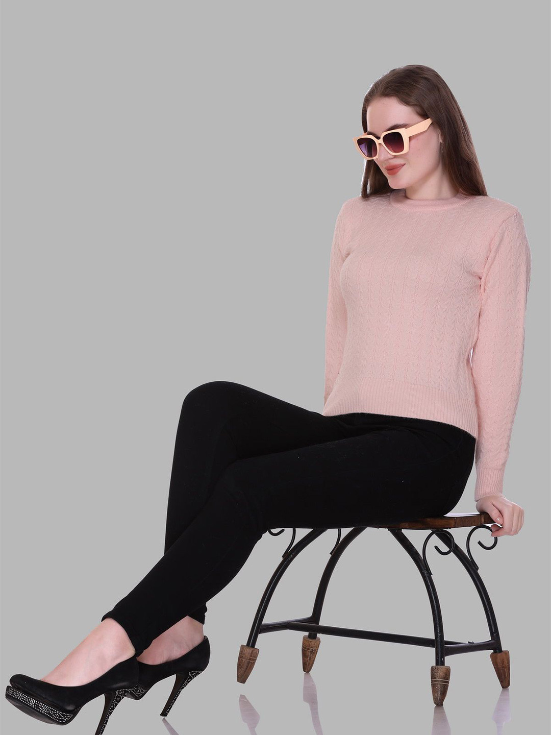 

Melvin Women Self Design Regular Top, Pink