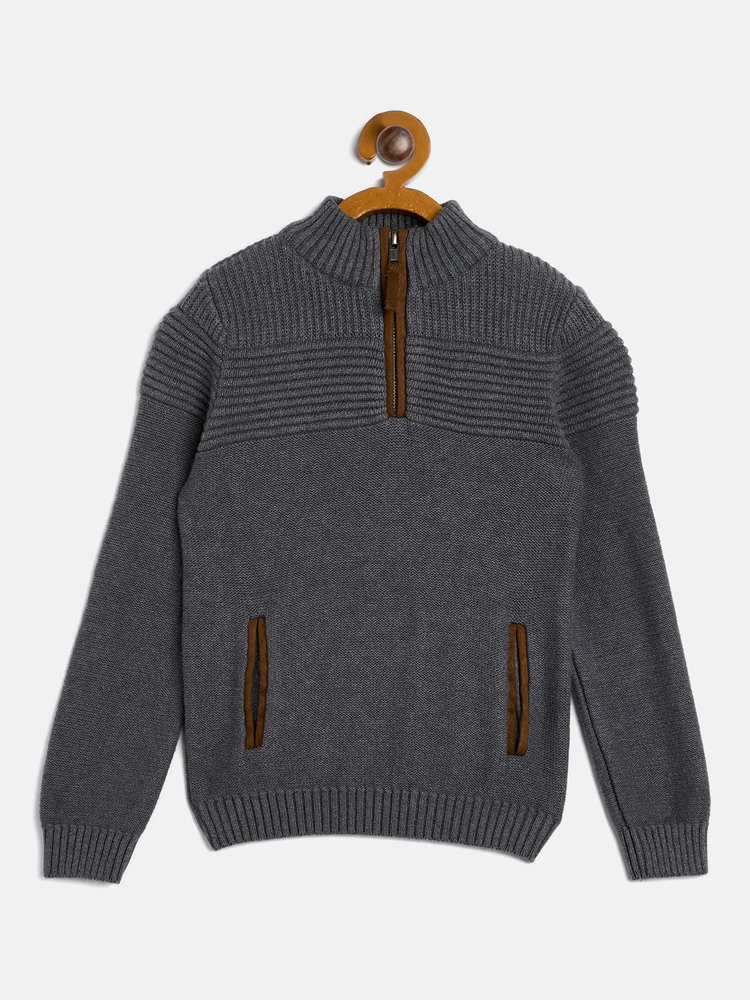 

JWAAQ Boys Fashion Cotton Solid Pullover, Grey