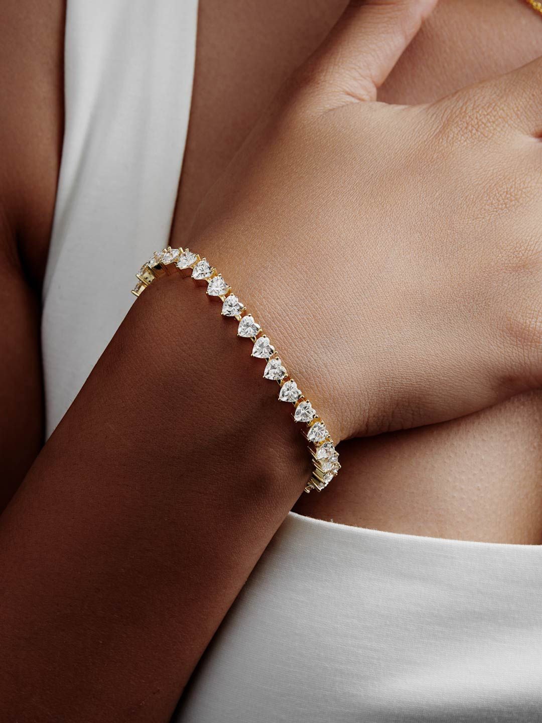 

MISS JO 92.5 Sterling Silver Cubic Zirconia Gold-Plated Wraparound Bracelet