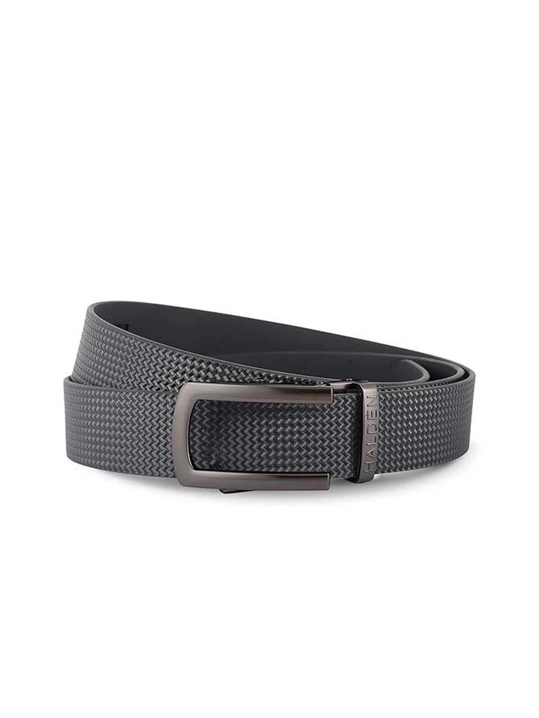 

HALDEN Men Textured Leather Belt, Black