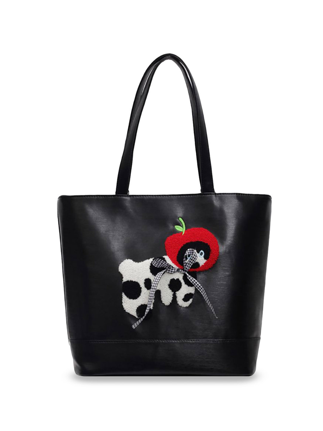 

StyleCast x Revolte Women Self Design Shopper Tote Bag, Black