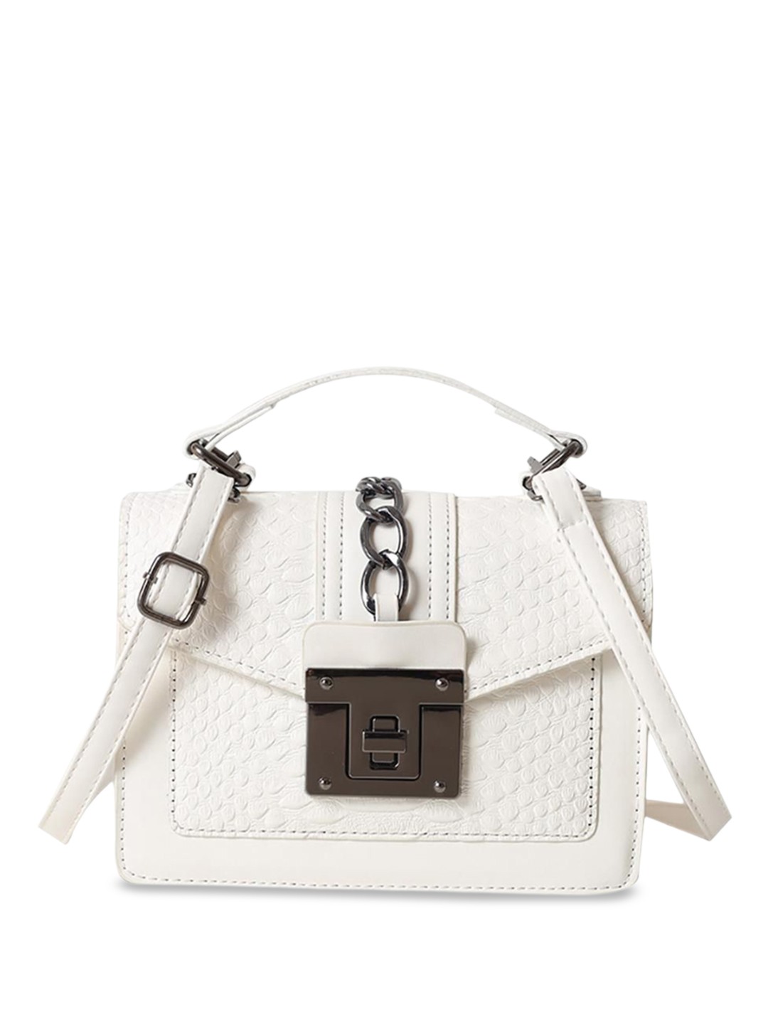 

StyleCast x Revolte Women Textured Structured Handheld Bag, White