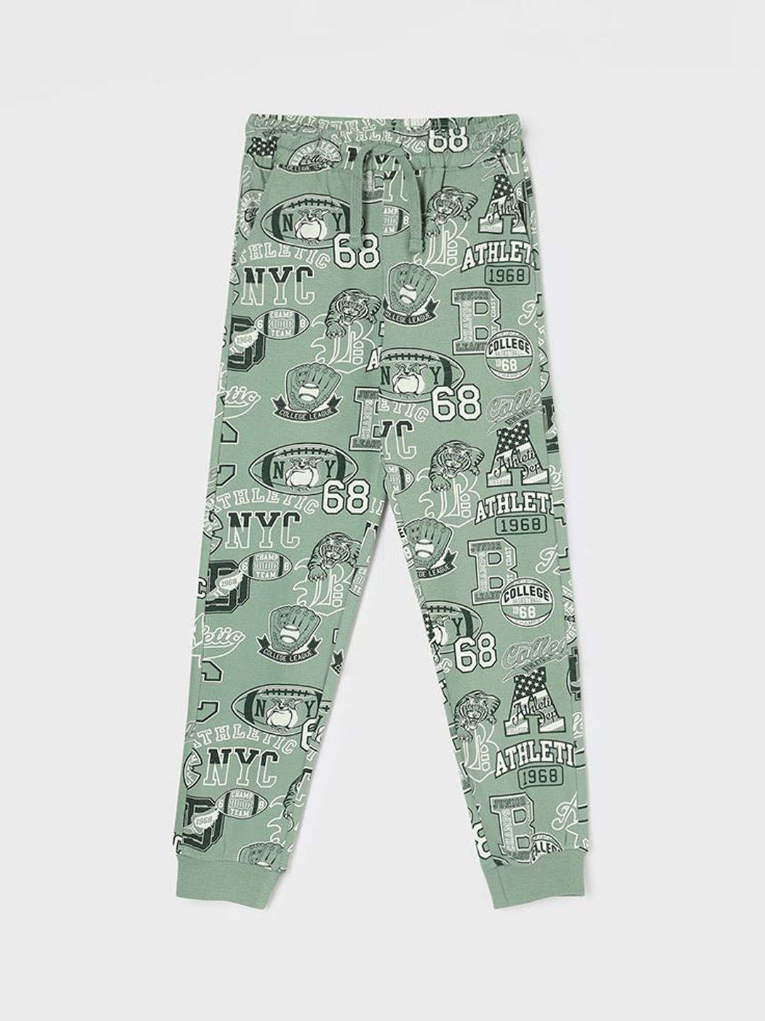 

Fame Forever by Lifestyle Boys Typography Printed Cotton Mid-Rise Jogger, Olive