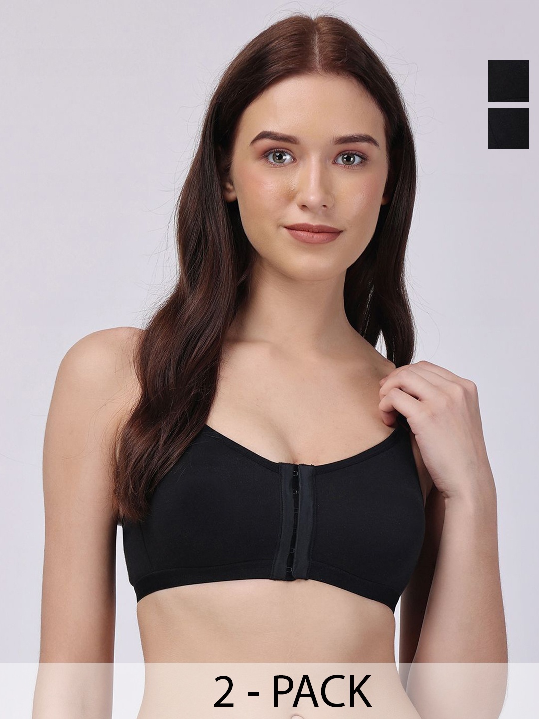 

Floret Women Seamless Non Padded Full Coverage Bra, Black