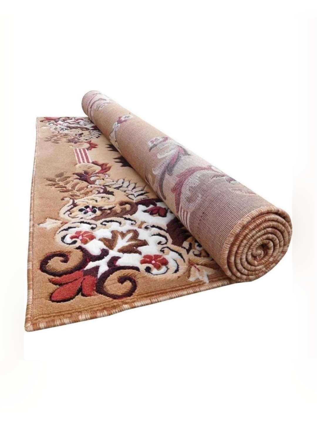 

Samjeeda Handloom carpets Gold-Toned Geometric Anti-Skid Polyester Carpet