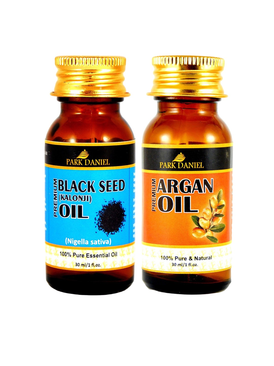 

Park Daniel Set Of 2 Pure Natural Black Seed & Argan Oil For Skin & Hair- 30 ml Each, Transparent