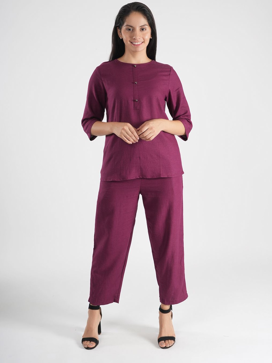 

Jandir Fashion Top With Trousers Co-Ords, Burgundy