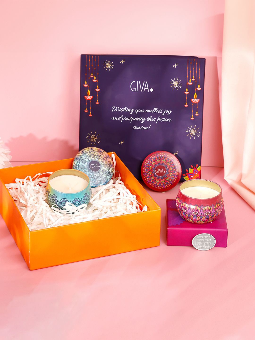 

GIVA 3Pcs Blue & Red 925 Silver Coin & Candles Gift Sets