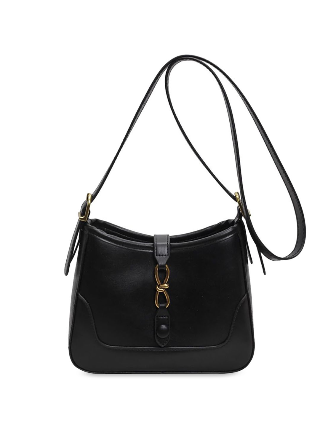 

StyleCast x Revolte Women Solid Structured Sling Bag, Black